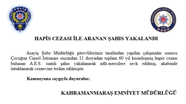 HAPİS CEZASI İLE ARANAN ŞAHIS YAKALANDI (21.06.2025)